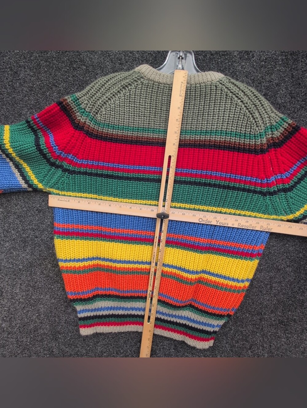 Vintage Bert Pulitzer Sweater Mens Large Multi Color Striped Wool Knit Fisherman - Picture 6 of 8